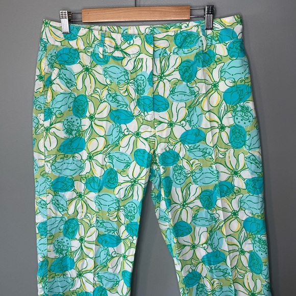 Lilly Pulitzer x Vintage Crab Snail Crustacean Floral Cropped Pants - Picture 5 of 9